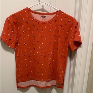 Evsie Classic Orange Floral Top for Girls. Pre-owned. Size: L (11/12).